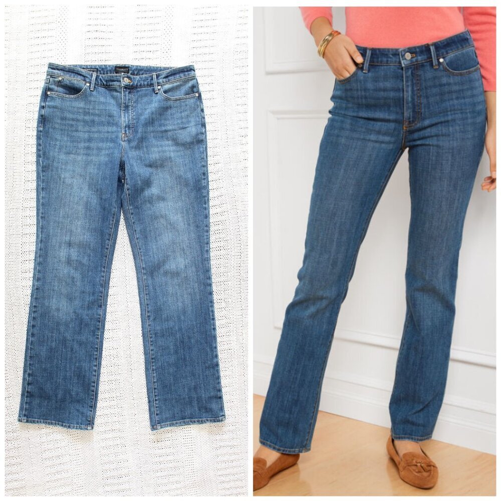 Talbots Barely Boot women Jeans Loire Wash Curvy Fit Size 12 High Rise Denim